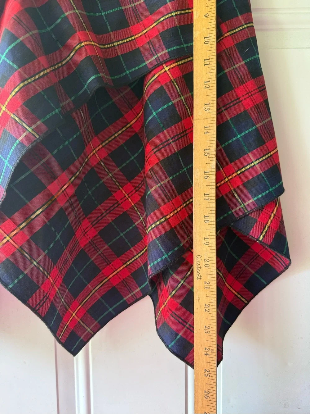 Celtic Ranchwear woman’s red plaid tartan wrap skirt